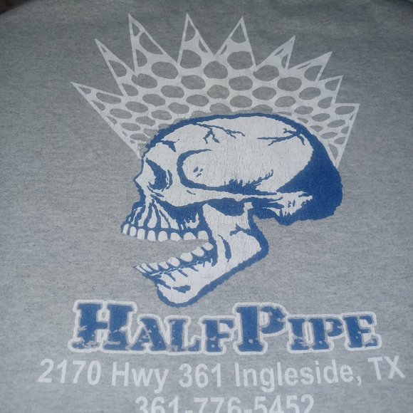 Half Pipe Skate & Stuff Tee Medium Gray White Blue - Picture 2 of 4